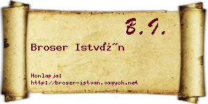 Broser István névjegykártya